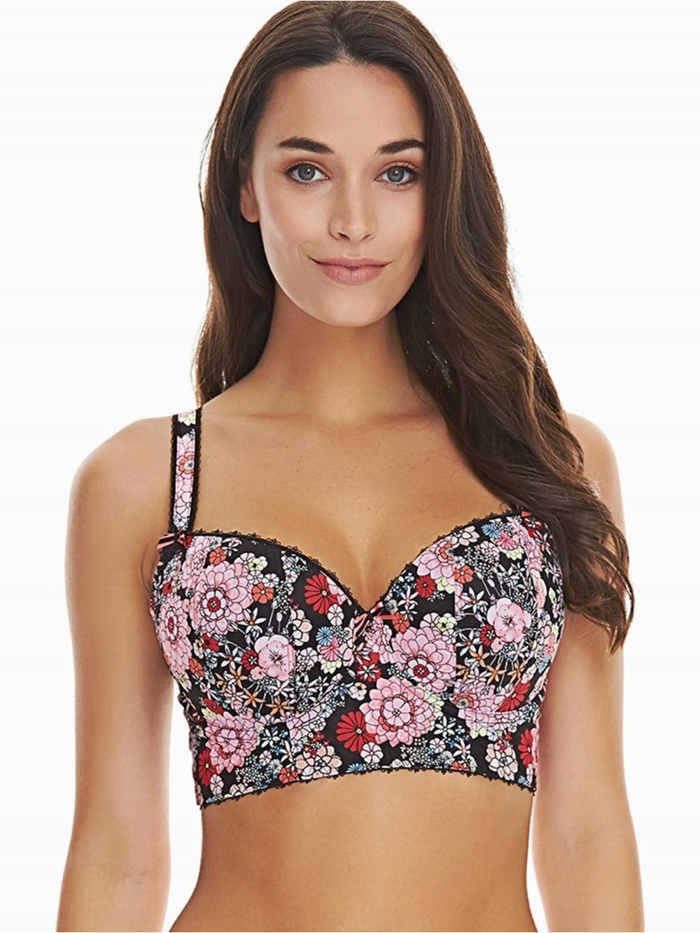 Freya Retro Bloom Longline Bra Floral Feminine Size 34G